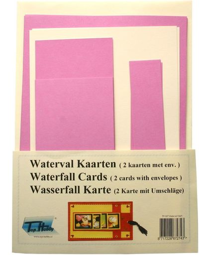 Waterval Kaarten - Lila - 10 Stuks met envelop - Maak mooie kaarten voor elke gelegenheid