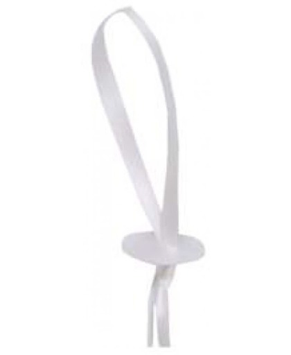 ACC001 - Snel sluit lintjes voor het afsluiten van helium ballonnen in wit per 1000 stuks - Wit