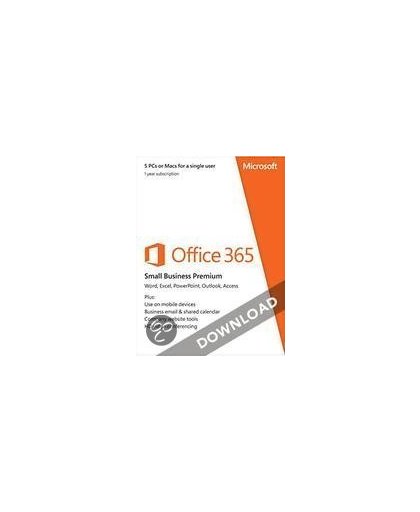 Microsoft Office 365 Small Business Premium 5-PC/MAC 1 jaar directe download versie