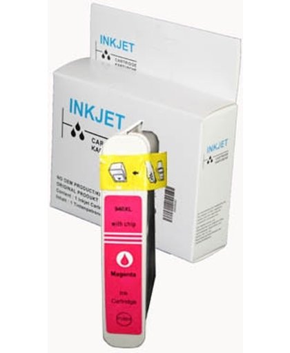 Toners-kopen.nl HP-940XL C4908AE magenta  alternatief - compatible inkt cartridge voor Hp 940Xl magenta wit Label
