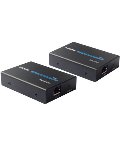 HDMI Extender (verzender & ontvanger) over een enkele UTP CAT5e/6 kabel, Verzend afstand: 120 meter (zwart)