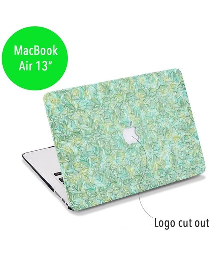 Lunso - hardcase hoes - MacBook Air 13 inch - blaadjes groen