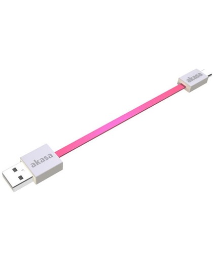 Akasa 0.15m USB 2.0 A/Micro-B USB-kabel 0,15 m USB A Micro-USB B Mannelijk Roze