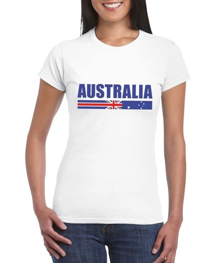 Wit Australie supporter t-shirt voor dames - Australische vlag shirts L