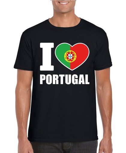 Zwart I love Portugal supporter shirt heren - Portugees t-shirt heren 2XL
