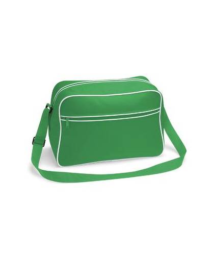 Bagbase retro schoudertas pure green/white 18 liter