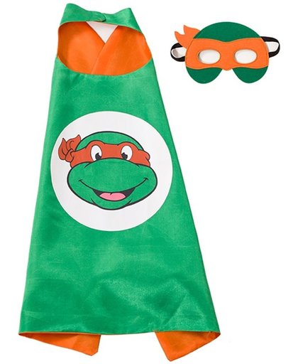 Ninja Turtles Michaelangelo Oranje - Superhelden Kostuum cape voor kinderen 3 tot 10 jaar