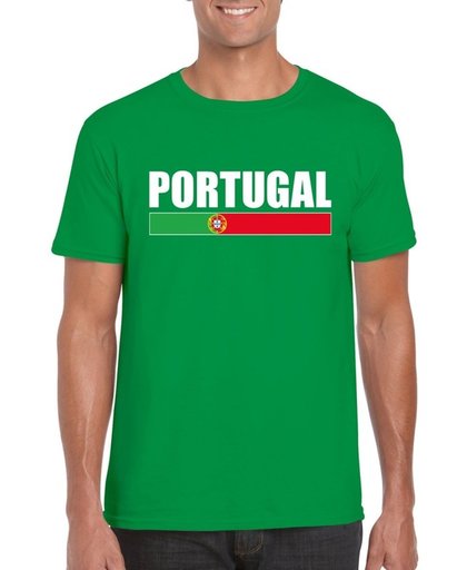 Groen Portugal supporter t-shirt voor heren - Portugese vlag shirts S