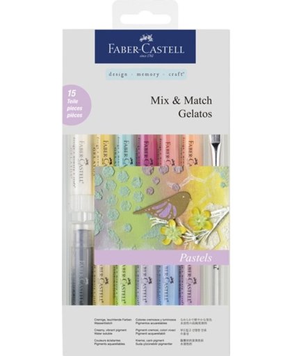 Gelatos aquarelkrijt Faber-Castell etui 15-delig pastelkleuren