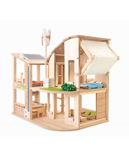 Plan Toys houten poppenhuis met meubels Duurzaam
