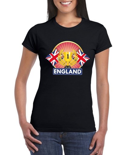 Zwart Engels kampioen t-shirt dames - Engeland supporter shirt M