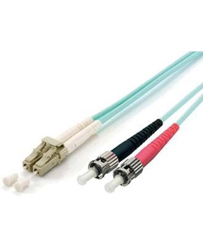 Equip LC/ST 50/125μm 1.0m 1m LC ST OM3 Turkoois Glasvezel kabel
