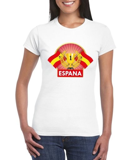 Wit Spaans kampioen t-shirt dames - Spanje supporter shirt L