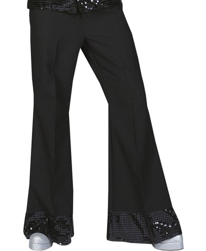Zwarte disco broek met glitters voor heren - Verkleedkleding