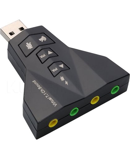 Dual USB Geluidskaart Adapter - 71 CH Sound Card / Audio Kaart - PC / Mac OS