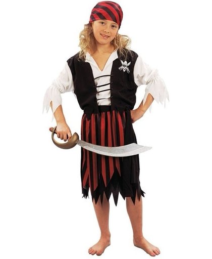 Voordelig piraten pakje voor meiden 110-122 (4-6 jaar)