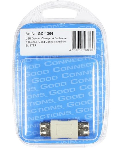 Alcasa GC-1306 USB A USB A Wit kabeladapter/verloopstukje
