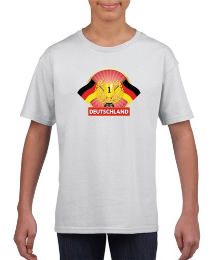 Wit Duits kampioen t-shirt kinderen - Duitsland supporter shirt jongens en meisjes XL (158-164)