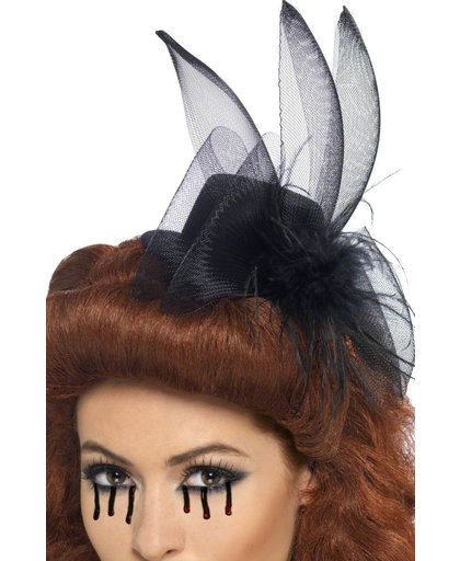 Mini-hoedje zwarte weduwe Halloween - Verkleedhoofddeksel