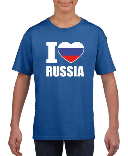 Blauw I love Rusland supporter shirt kinderen - Russisch shirt jongens en meisjes XL (158-164)