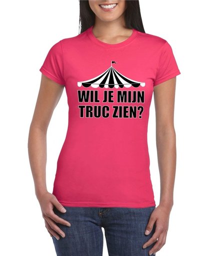 Toppers Wil je mijn truc zien t-shirt roze voor dames - Toppers dresscode 2018 M