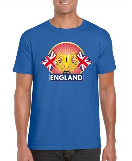 Blauw Engels kampioen t-shirt heren - Engeland supporters shirt XL