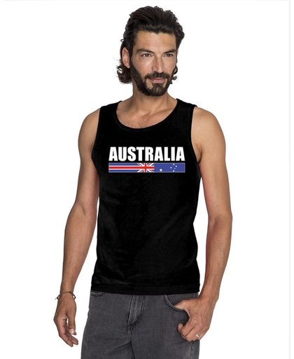 Zwart Australia supporter mouwloos shirt heren - Australie singlet shirt/ tanktop S