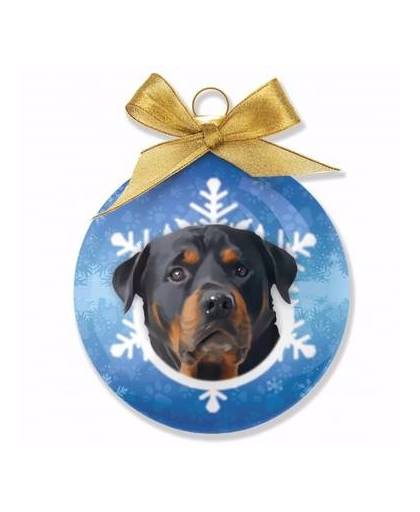 Kerstboom decoratie kerstbal hond rottweiler 8 cm