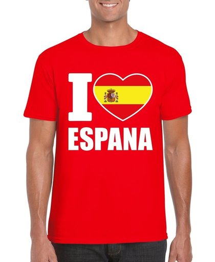 Rood I love Espana supporter shirt heren - Spanje t-shirt heren M