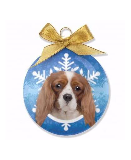 Kerstboom decoratie kerstbal hond king charles spaniel 8 cm