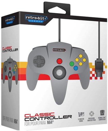 Retro-Bit N64 Classic Controller voor Nintendo N64 - Grey