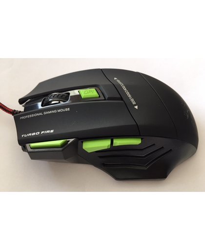Optical Gaming Mouse  -  Laptop muis - Laser  1.5 meter snoer - 3200 dpi - PC - Zwart
