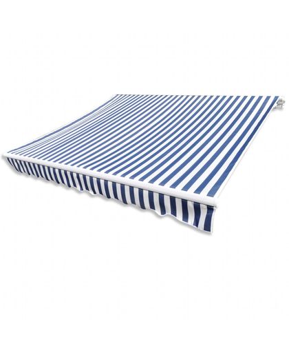 vidaXL Canvas zonnescherm met luifel  - 3,5x2,5m - blauw en wit gestreept