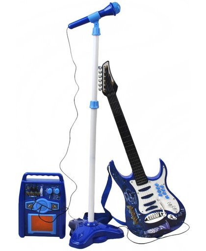 Elektrische Gitaar kinderen met microfoon en versterker - Speelgoed gitaar - Zingen en muziek