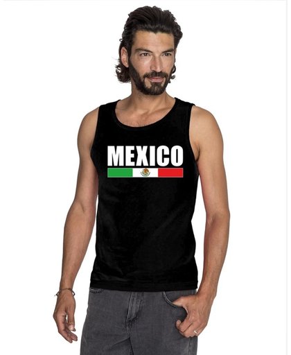 Zwart Mexico supporter mouwloos shirt heren - Mexico singlet shirt/ tanktop S