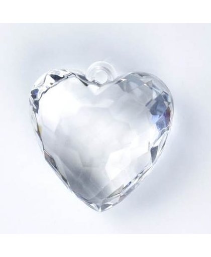 Diamant hart doorzichtig 5 stuks