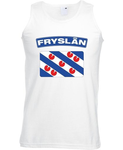 Friesland singlet shirt/ tanktop met Friese vlag wit heren XL