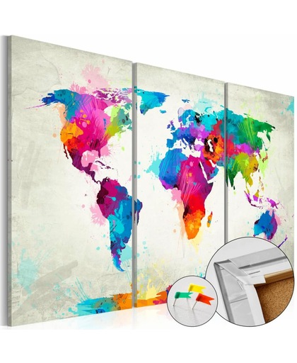 Afbeelding op kurk - Colourful Expression , wereldkaart