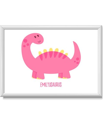 Kinderkamer poster dino - Dinosaurus poster met naam - Eigen dino poster - Naamposter - A4