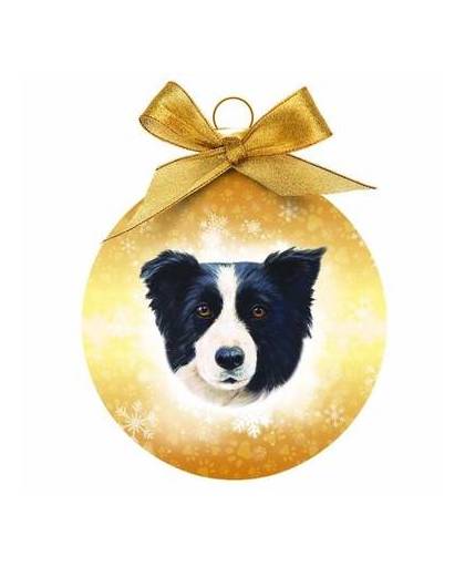 Kerstboom decoratie kerstbal hond border collie 8 cm