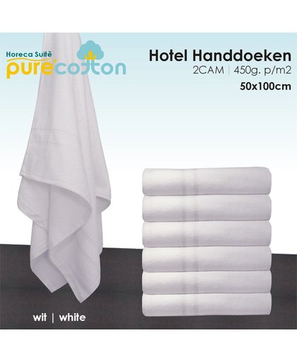 Homéé - Hotel handdoeken 2CAM  450g. p/m2 Wit | set van 12 stuks | 50 x100cm