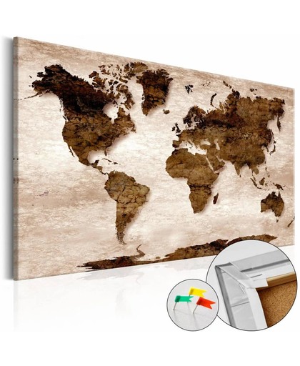 Afbeelding op kurk - The Brown Earth , wereldkaart