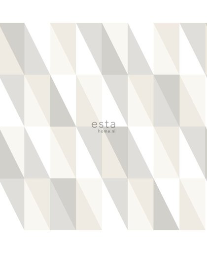 HD vlies behang grafische driehoeken zilver en grijs - 138922 van ESTA home uit Little Bandits