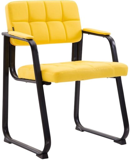 Clp Bezoekersstoel CANADA B, wachtkamerstoel met rugleuning, gestoffeerde conferentiestoel, met kunstlederen bekelding, - geel zwart matmetaal