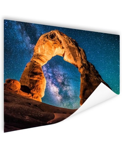 Melkweg bij Delicate Arch Poster 60x40 cm - Foto print op Poster (wanddecoratie)