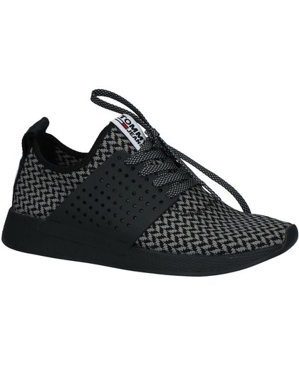 Tommy Hilfiger - Tommy Jeans Check Knit Sneaker  - Sneaker laag sportief - Heren - Maat 41 - Grijs;Grijze - 905 -Black Magnet