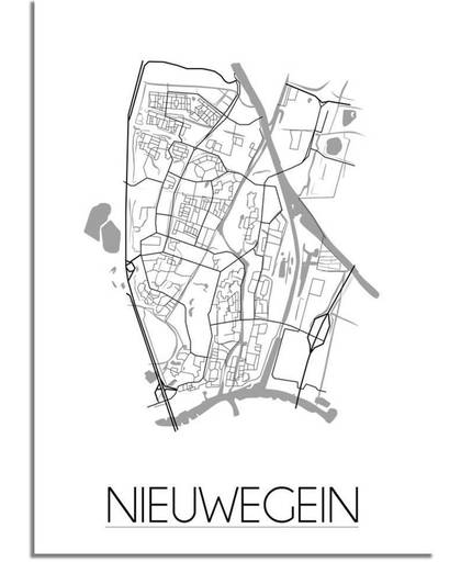 Plattegrond Nieuwegein Stadskaart poster DesignClaud - A2 poster