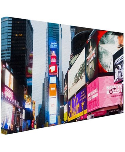 Neon lichten Times Square Canvas 80x60 cm - Foto print op Canvas schilderij (Wanddecoratie)