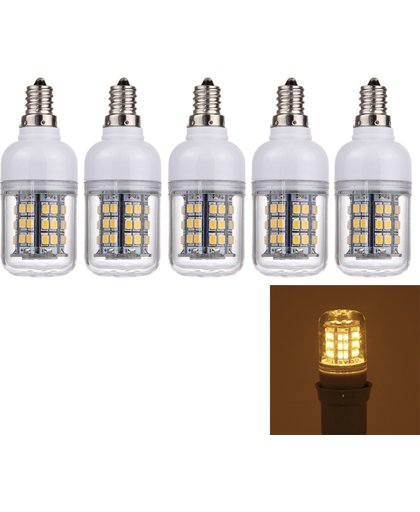 5 PCS E12 2.5W 48 LEDs SMD 2835 Corn Light Bulb  AC 220V(Warm White)