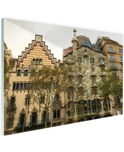 Architectuur van Gaudi Glas 60x40 cm - Foto print op Glas (Plexiglas wanddecoratie)